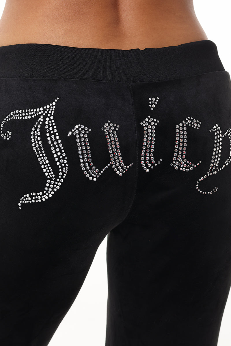 Custom Initial OG Big Bling Velour Track Pants - Image 3