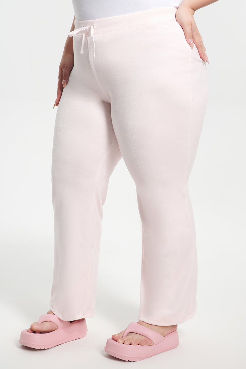 Plus-Size Classic Cotton Velour Track Pants - Image 2