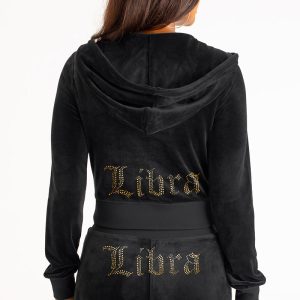 Libra Customizable Big Bling Velour Hoodie
