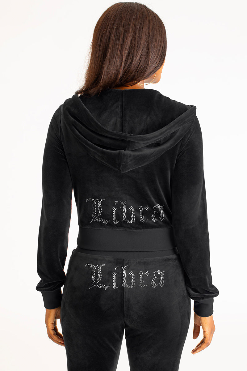 Libra Customizable Big Bling Velour Hoodie - Image 3