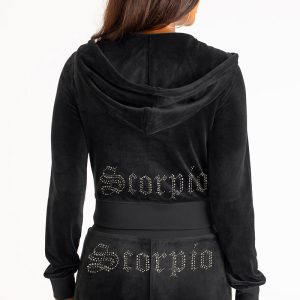 Scorpio Customizable Big Bling Velour Hoodie