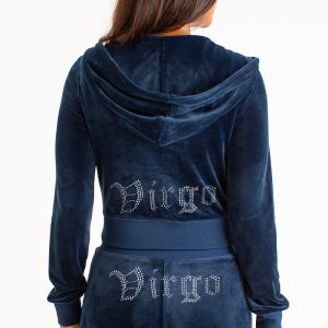 Virgo Customizable Big Bling Velour Hoodie