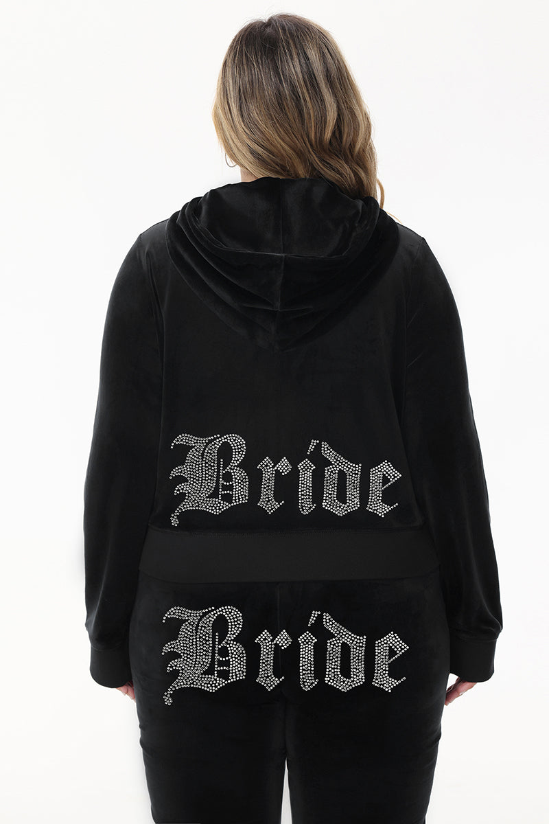 Bride Customizable Big Bling Velour Hoodie - Image 9