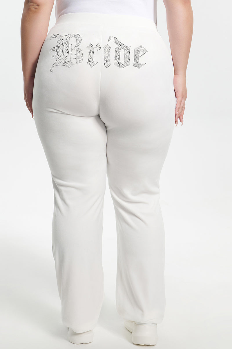 Bride Customizable Big Bling Velour Track Pants - Image 5