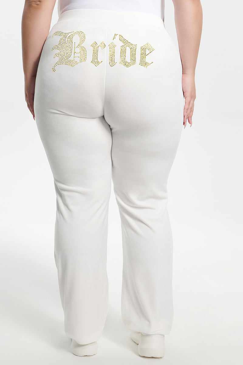 Bride Customizable Big Bling Velour Track Pants - Image 7