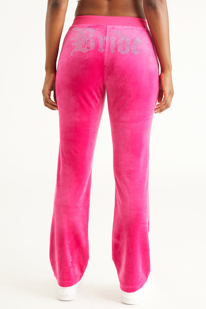 Bride Customizable Big Bling Velour Track Pants - Image 3