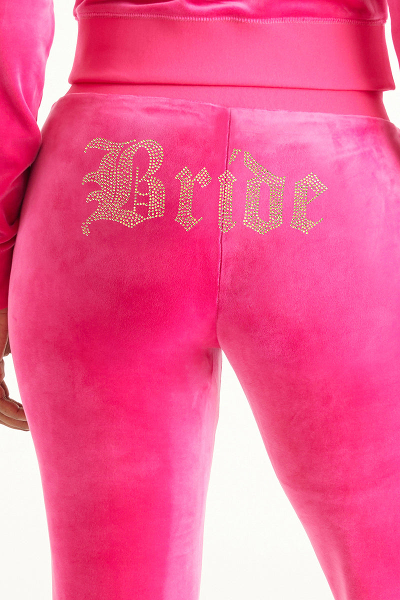 Bride Customizable Big Bling Velour Track Pants - Image 5