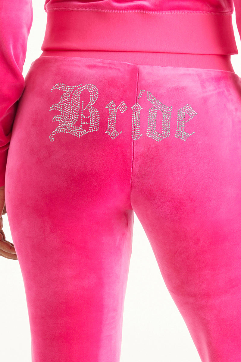 Bride Customizable Big Bling Velour Track Pants - Image 6