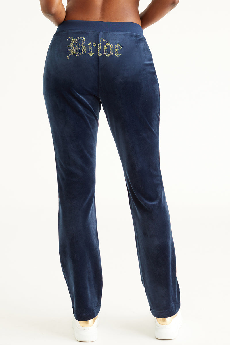 Bride Customizable Big Bling Velour Track Pants - Image 3