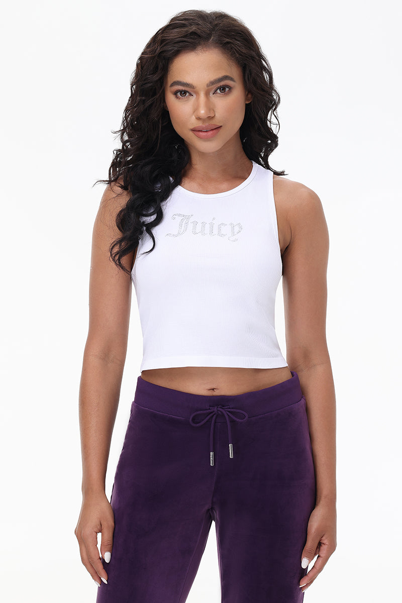 Small Bling High Neck Seamless Crop Tank