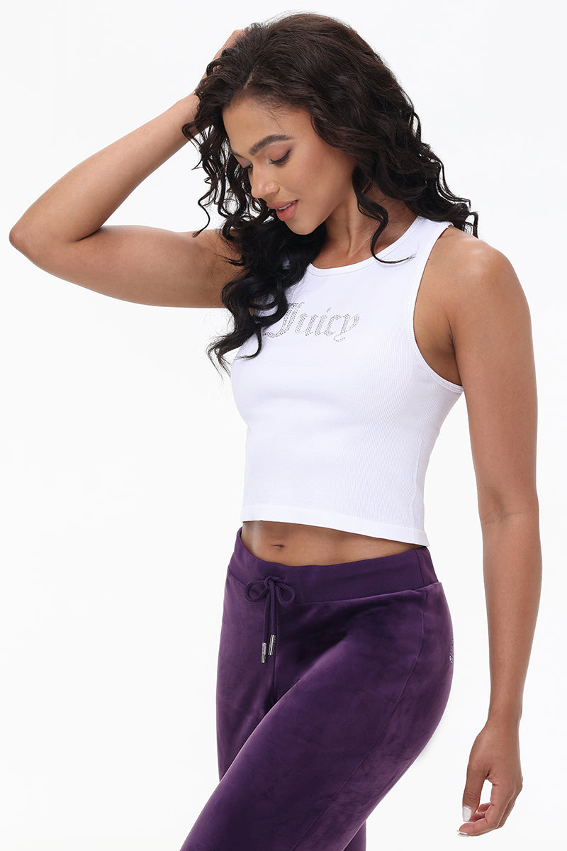 Small Bling High Neck Seamless Crop Tank - Image 2