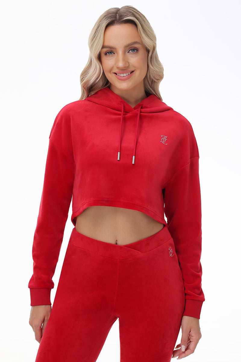 Big Bling High Low Cropped Hoodie - Image 2