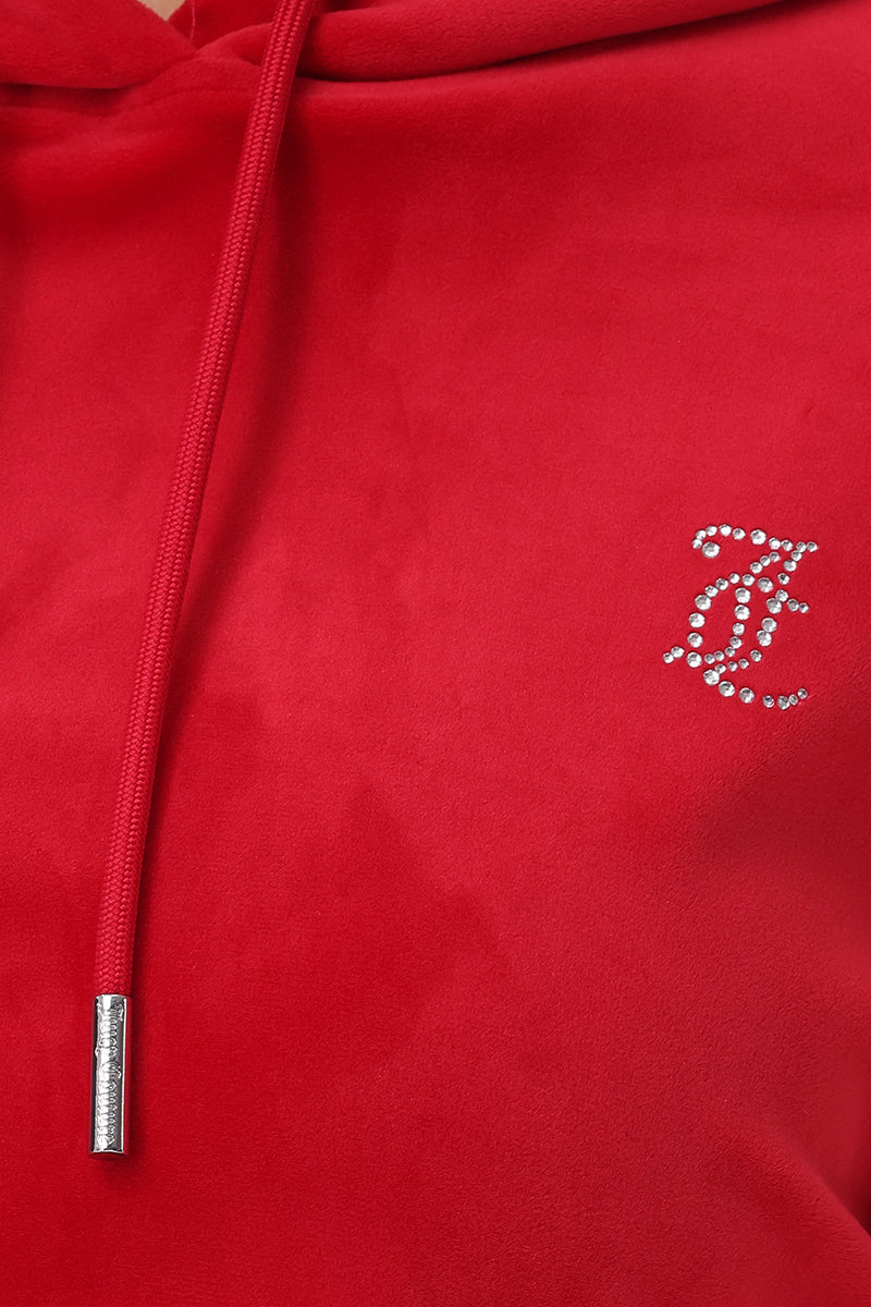 Big Bling High Low Cropped Hoodie - Image 4