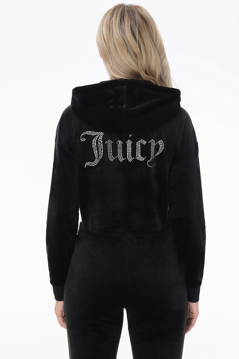 Big Bling High Low Cropped Hoodie - Image 2
