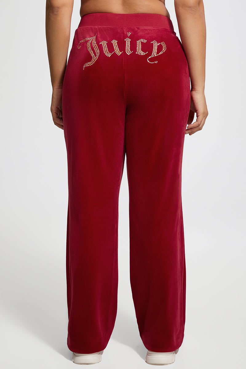Plus-Size OG Big Bling Velour Track Pants