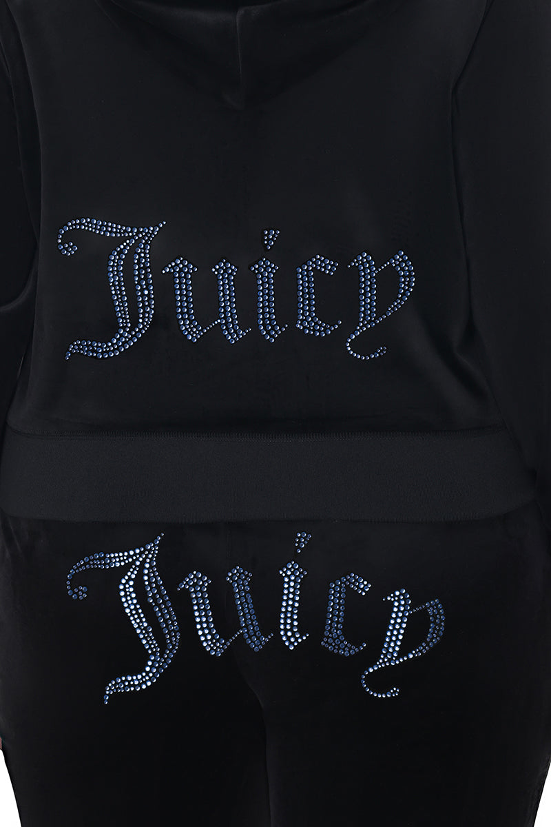 Plus-Size Technicolor Customizable Big Bling Velour Hoodie - Image 6