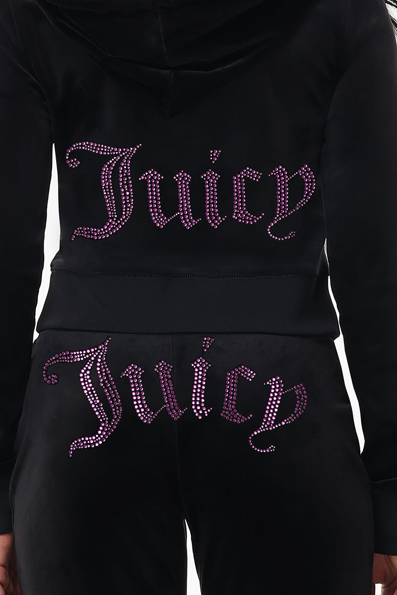 Technicolor Customizable Big Bling Velour Hoodie - Image 2