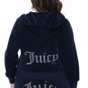 Plus-Size Technicolor Customizable Big Bling Velour Hoodie