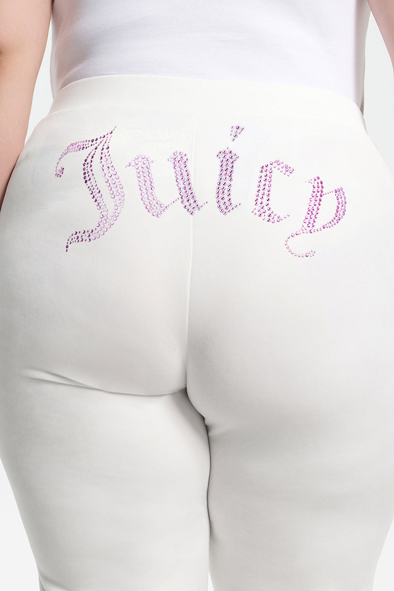 Plus-Size Technicolor Customizable Big Bling Velour Track Pants - Image 6