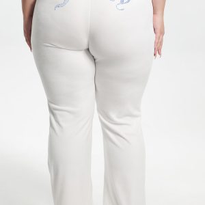 Plus-Size Technicolor Customizable Big Bling Velour Track Pants