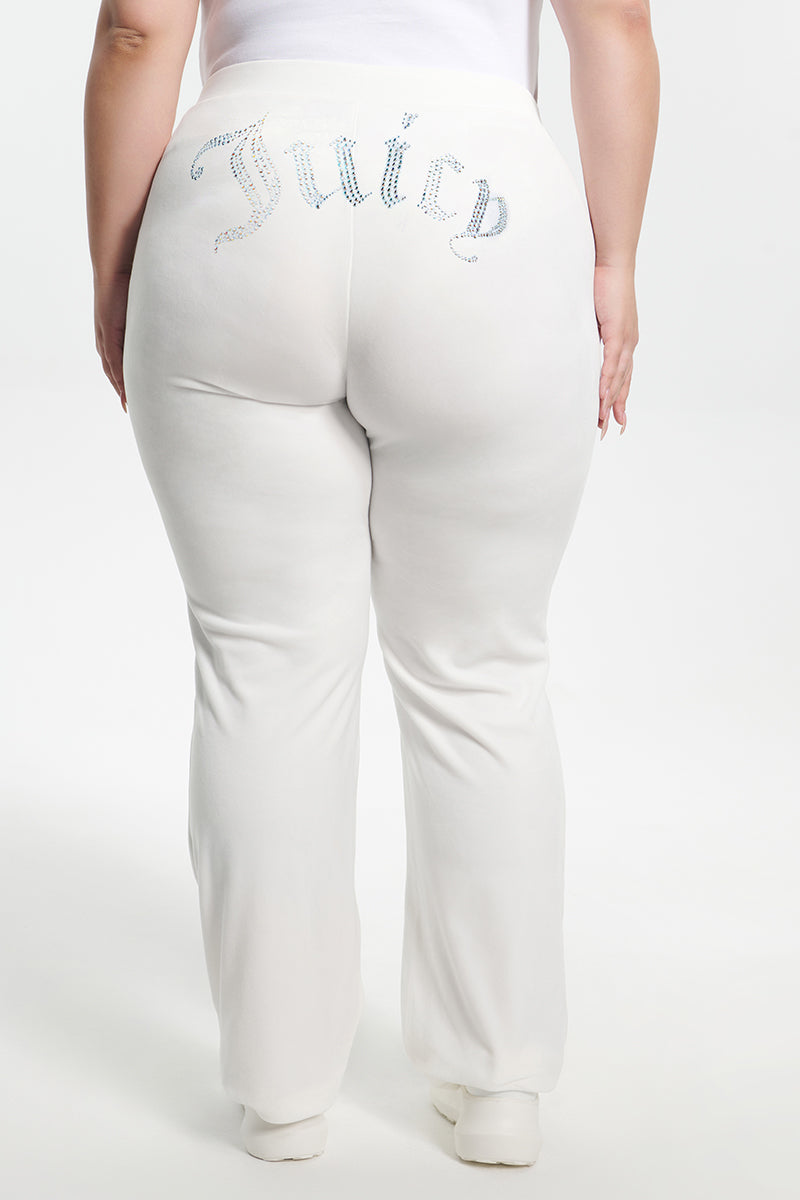 Plus-Size Technicolor Customizable Big Bling Velour Track Pants - Image 7