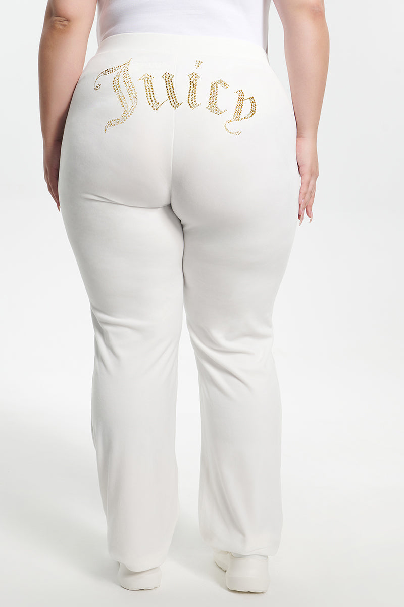 Plus-Size Technicolor Customizable Big Bling Velour Track Pants - Image 3