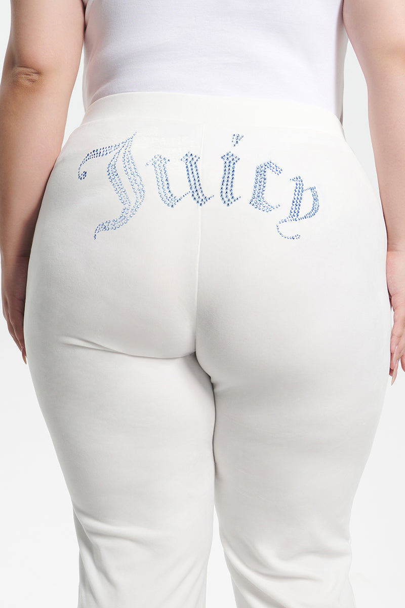 Plus-Size Technicolor Customizable Big Bling Velour Track Pants - Image 2
