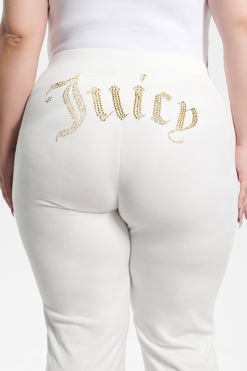Plus-Size Technicolor Customizable Big Bling Velour Track Pants - Image 4