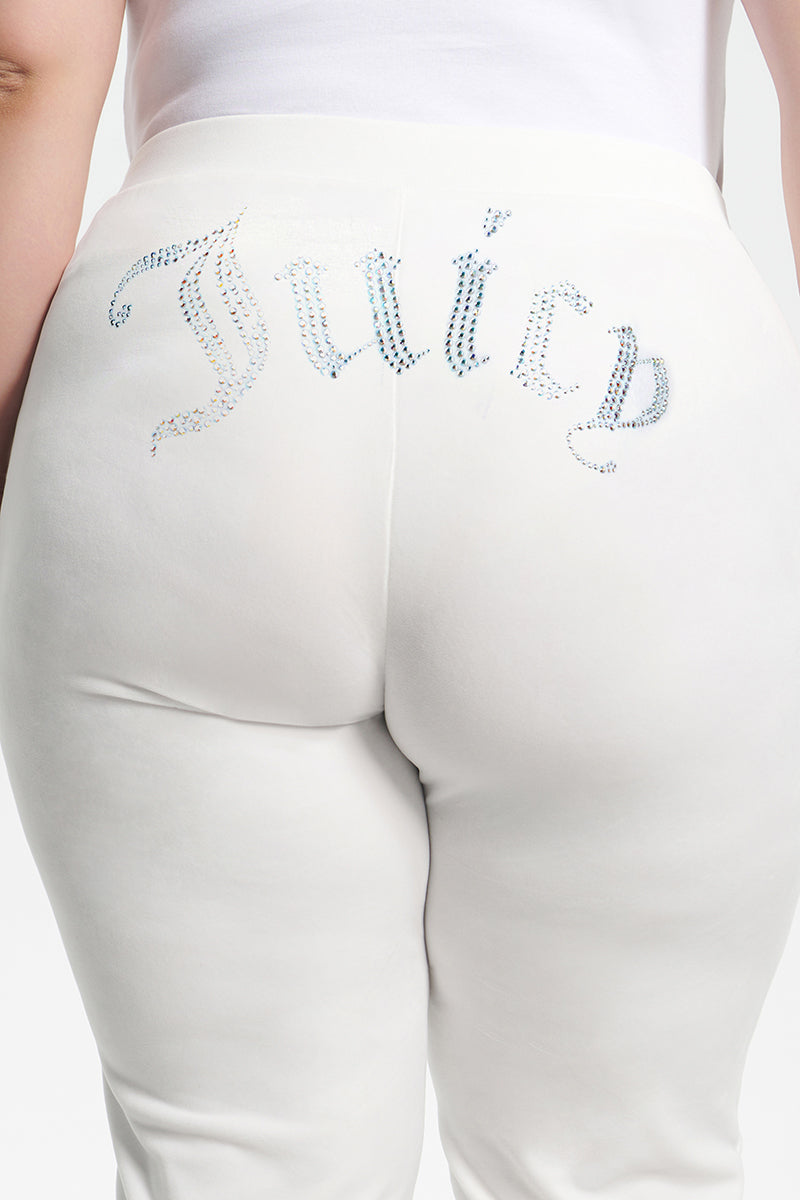 Plus-Size Technicolor Customizable Big Bling Velour Track Pants - Image 8
