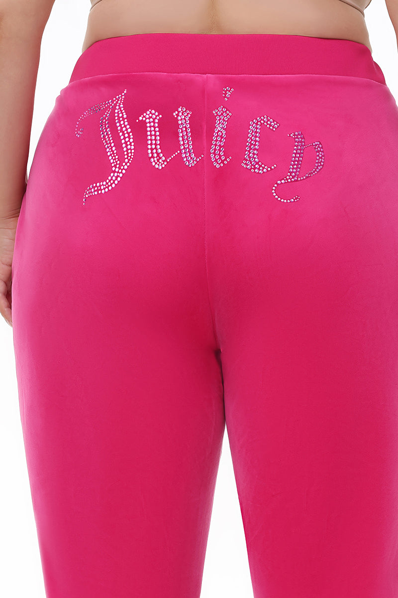 Plus-Size Technicolor Customizable Big Bling Velour Track Pants - Image 6