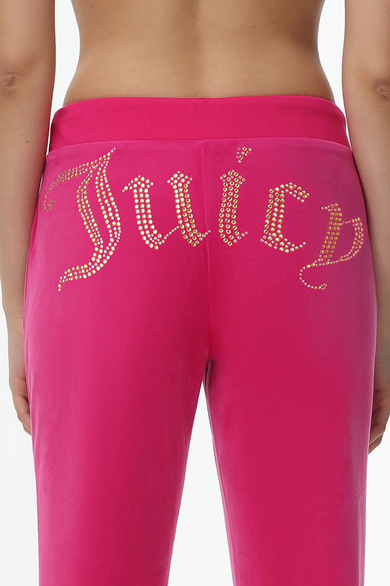 Technicolor Customizable Big Bling Velour Track Pants - Image 2