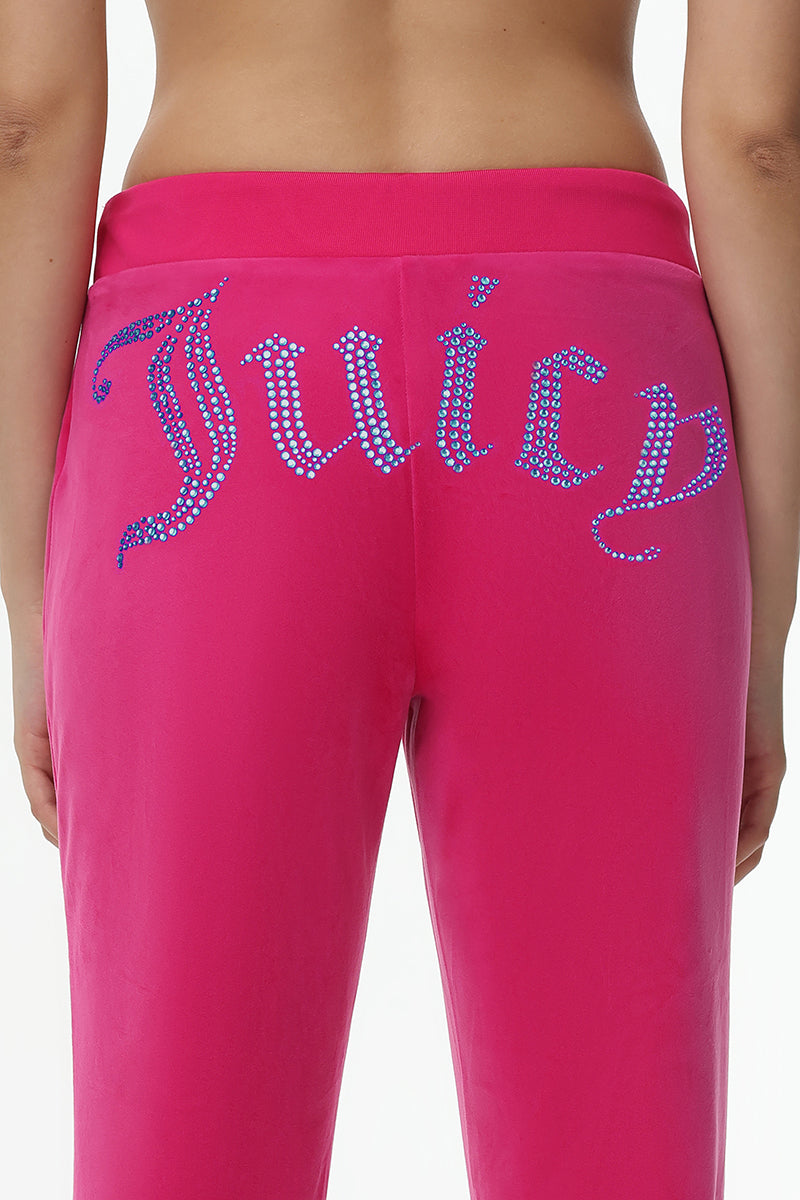 Technicolor Customizable Big Bling Velour Track Pants - Image 4