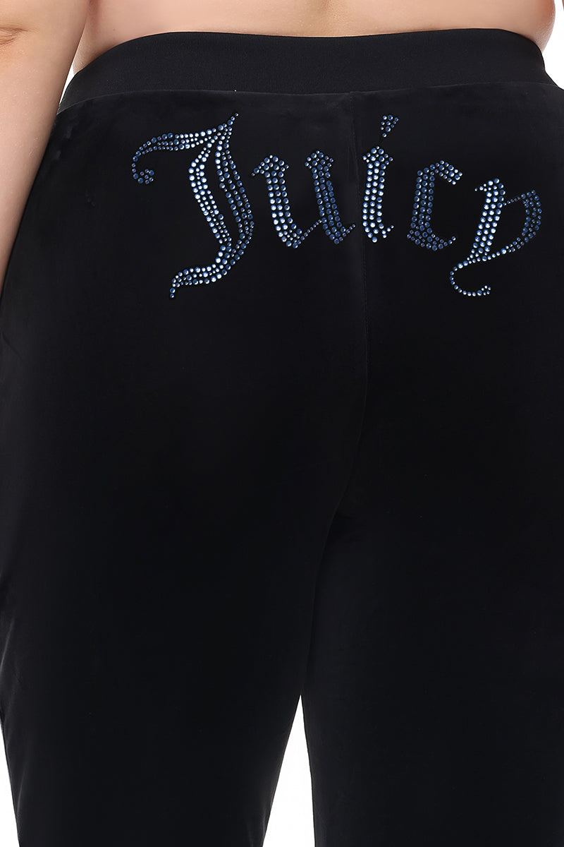 Plus-Size Technicolor Customizable Big Bling Velour Track Pants - Image 6