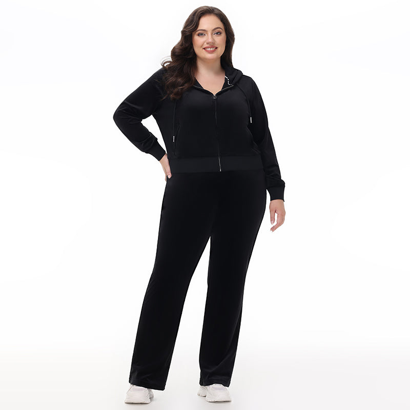 Plus-Size Technicolor Customizable Big Bling Velour Track Pants - Image 11
