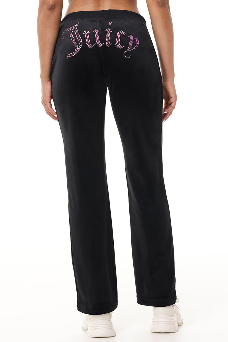 Technicolor Customizable Big Bling Velour Track Pants