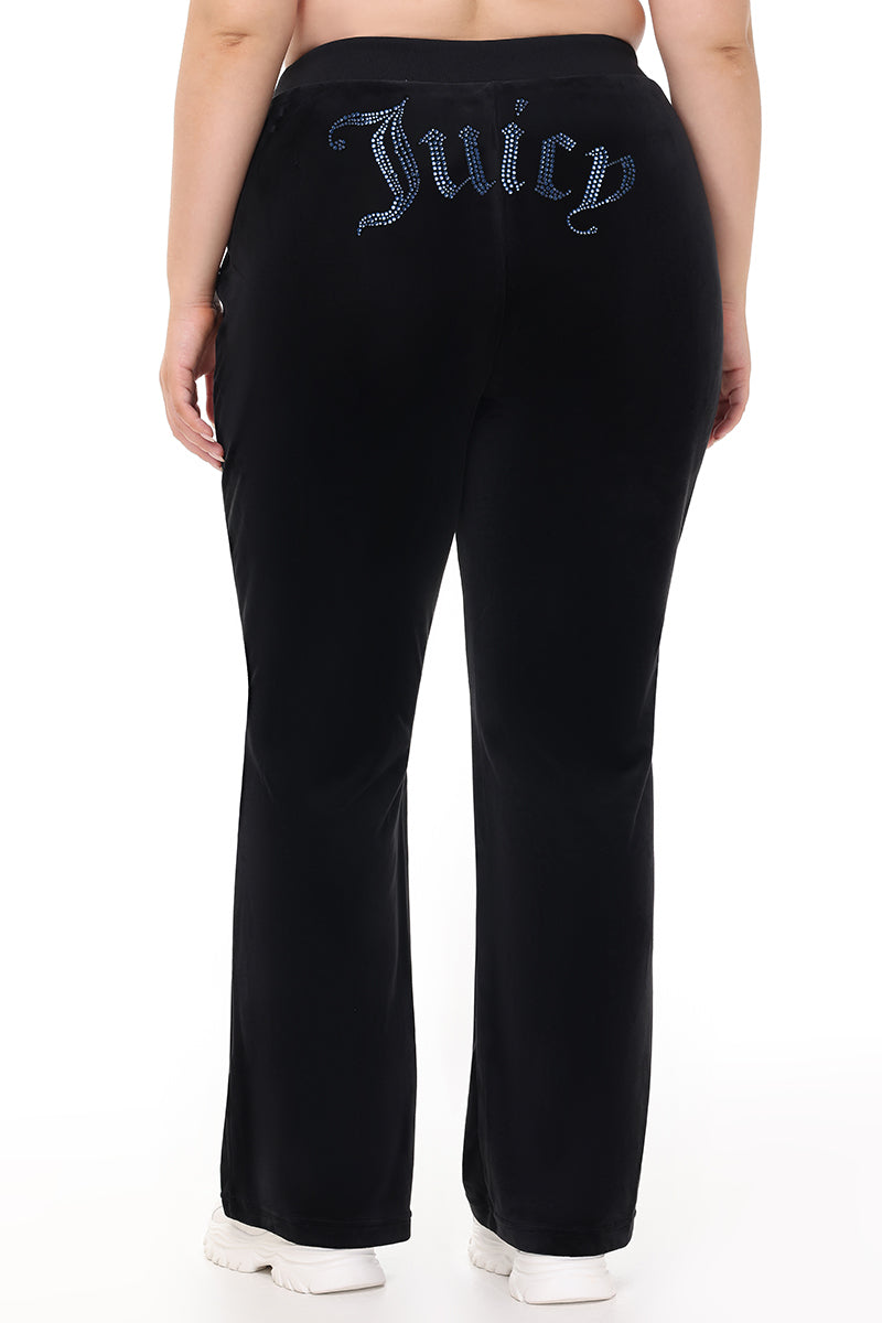 Plus-Size Technicolor Customizable Big Bling Velour Track Pants - Image 5