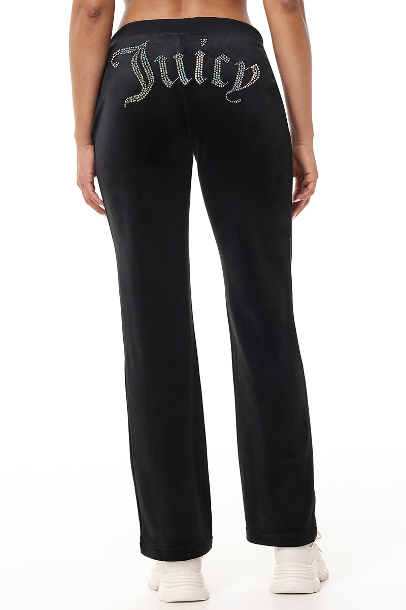 Technicolor Customizable Big Bling Velour Track Pants - Image 7