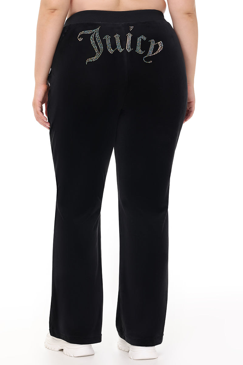 Plus-Size Technicolor Customizable Big Bling Velour Track Pants - Image 7
