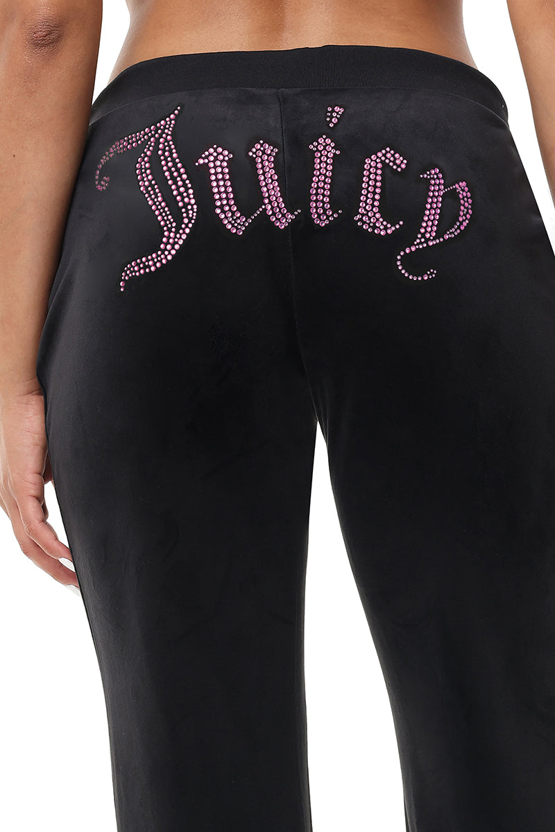 Technicolor Customizable Big Bling Velour Track Pants - Image 2