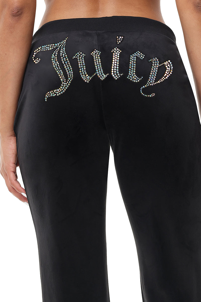 Technicolor Customizable Big Bling Velour Track Pants - Image 8