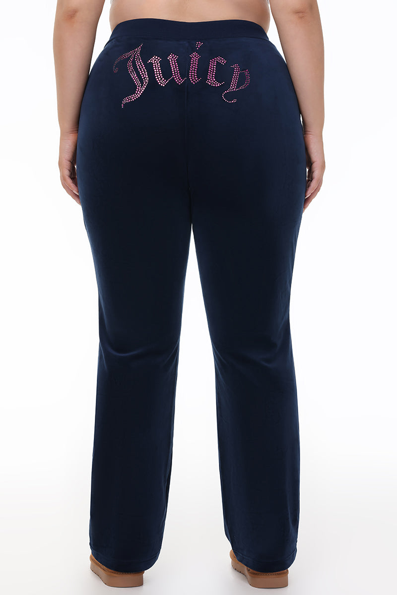 Plus-Size Technicolor Customizable Big Bling Velour Track Pants - Image 5