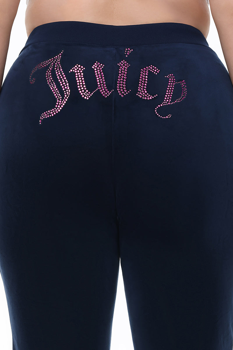 Plus-Size Technicolor Customizable Big Bling Velour Track Pants - Image 6