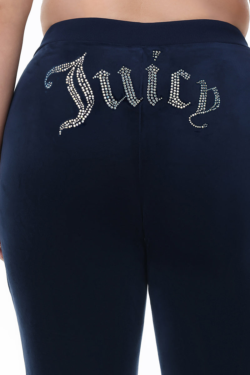 Plus-Size Technicolor Customizable Big Bling Velour Track Pants - Image 2