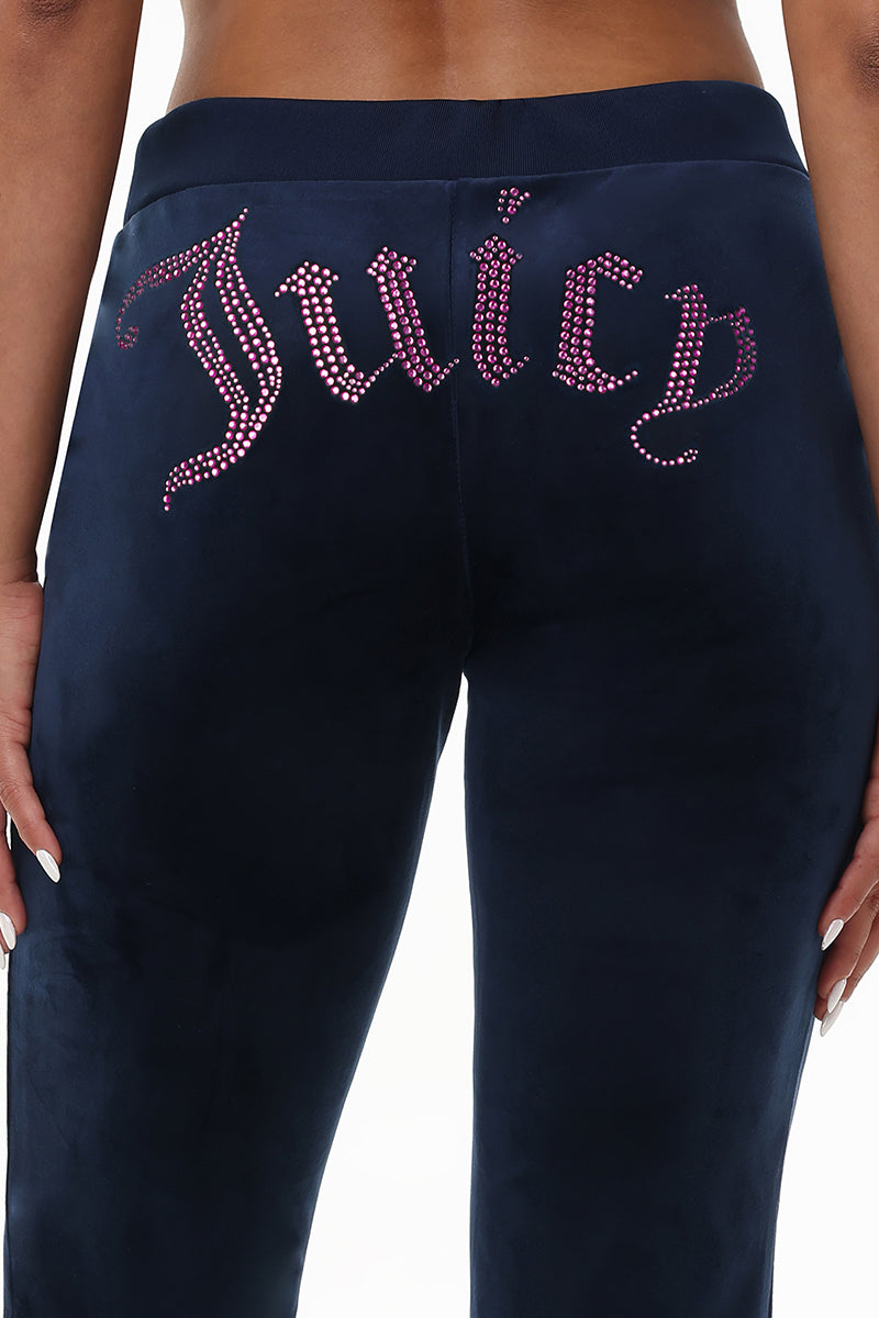 Technicolor Customizable Big Bling Velour Track Pants - Image 5
