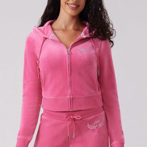 Angel Couture Big Bling Velour Hoodie