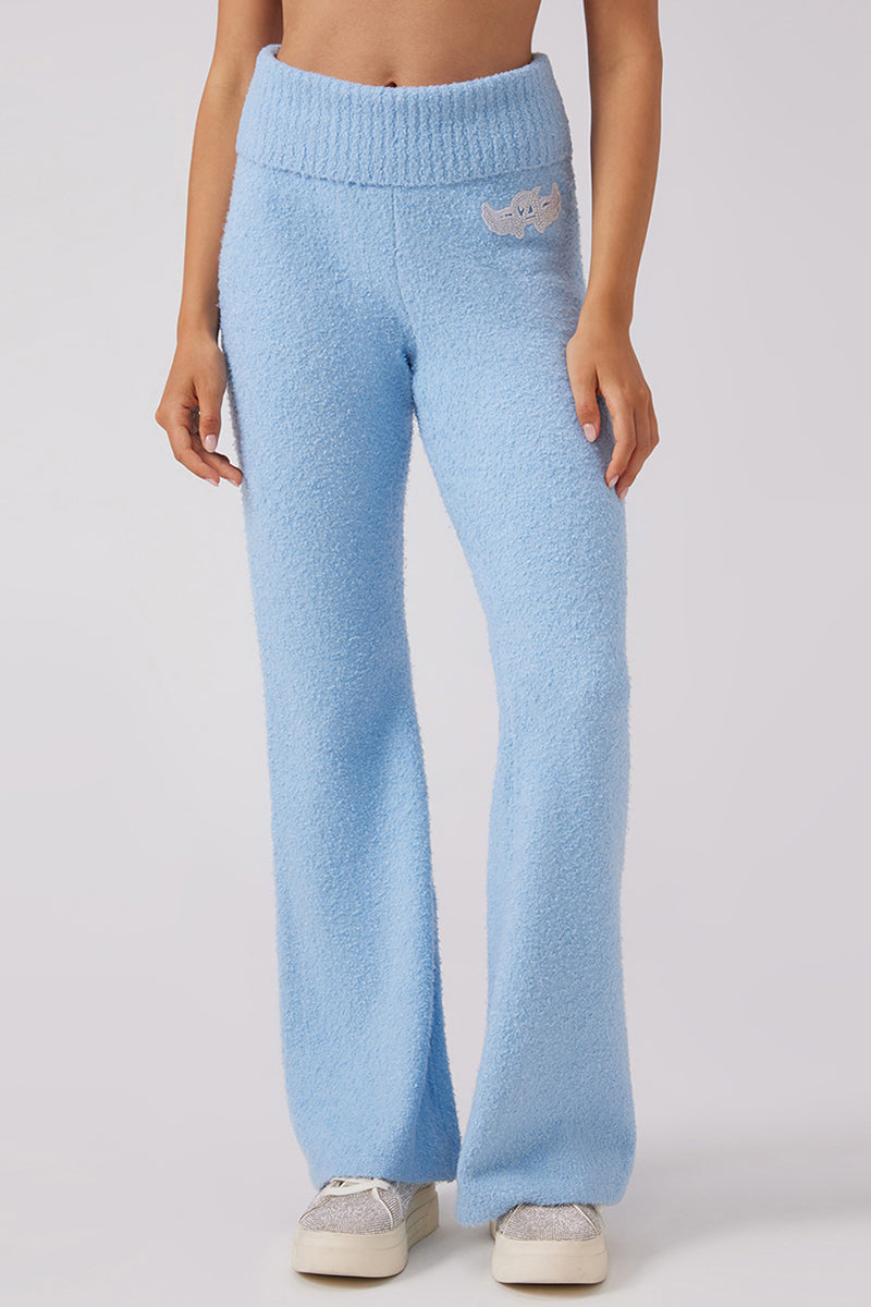 Angel Couture Knit Fold Over Wide Leg Pants - Image 3