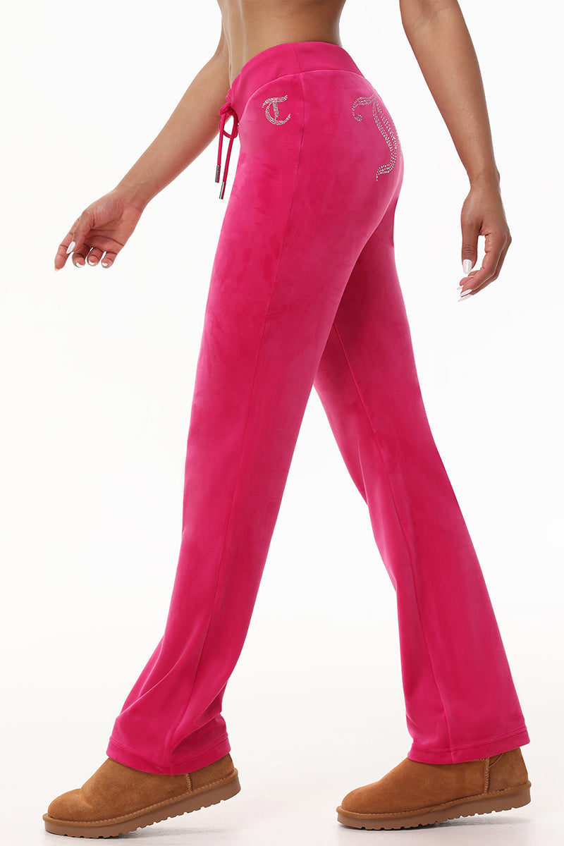 Custom Initial OG Big Bling Velour Track Pants - Image 22