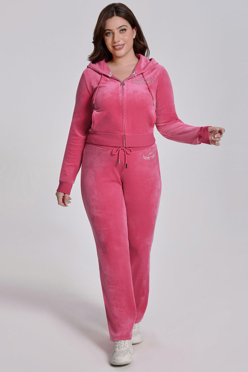 Plus-Size Angel Couture Big Bling Velour Track Pants - Image 5