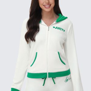 Contrast Trim Logo Hoodie