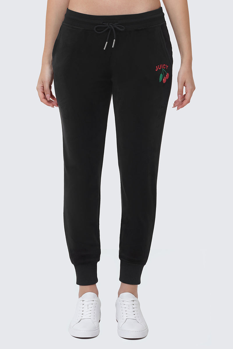 Cherry Bling Velour Jogger - Image 3